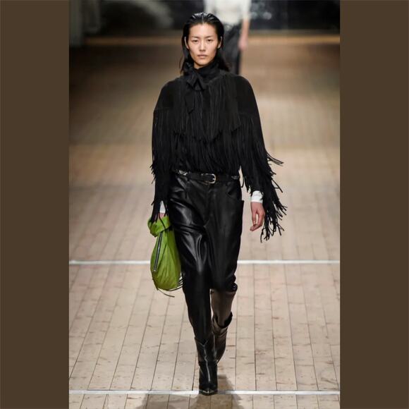 Isabel Marant Lamsy Leather Western Ankle Boots Black Size 40 - Picture 2 of 12